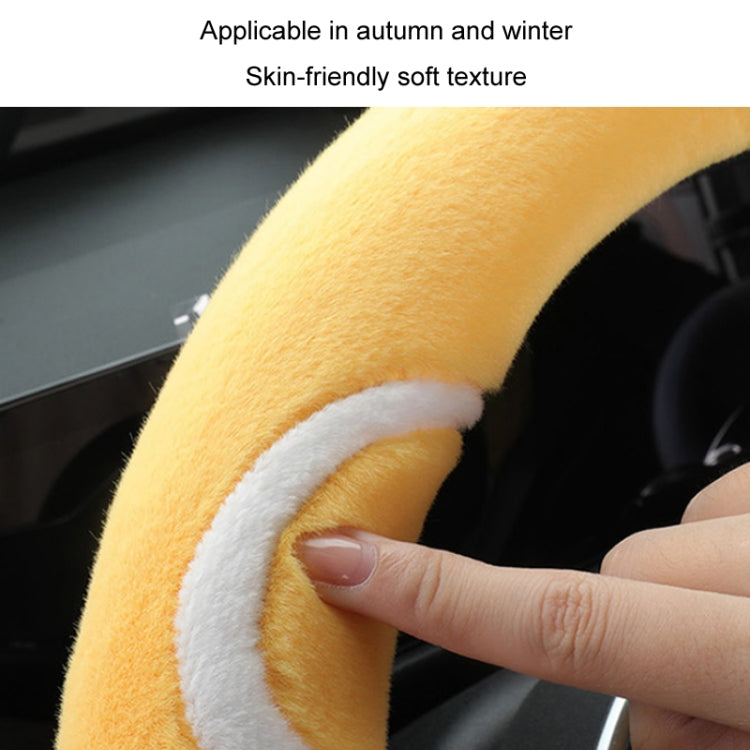 Car Steering Wheel Cartoon Short Fluff Handle Cover, Size: 38cm(Black Round) - Seat Belts & Padding by PMC TechLife | Online Shopping South Africa | PMC TechLife | Buy Now Pay Later Mobicred