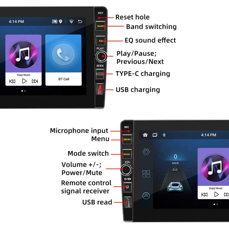 9 Inch Bluetooth FM Radio Car MP5 Android Navigation Machine, Memory: 2+64G - free shipping - PMc TechLife - Order now!