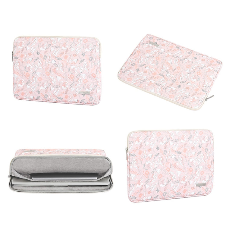 G4-01 15 Inch Laptop Liner Bag PU Leather Printing Waterproof Protective Cover(Light Pink) - 15 inch by PMC TechLife | Online Shopping South Africa | PMC TechLife | Buy Now Pay Later Mobicred