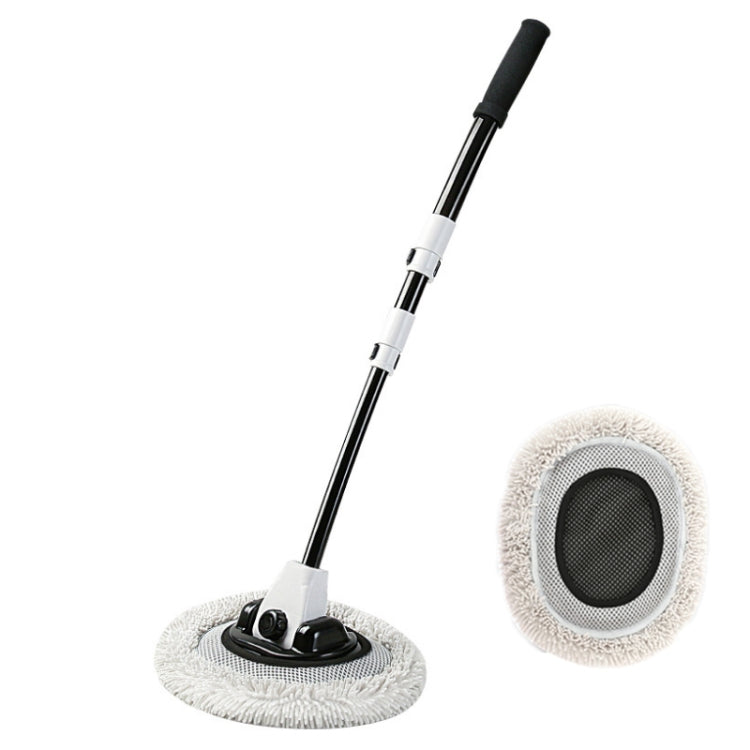 Soft Hair Curved Rod Car Wash Long Handle Telescopic Mop, Color: Black White Replacement Head - Car washing supplies by PMC TechLife | Online Shopping South Africa | PMC TechLife | Buy Now Pay Later Mobicred