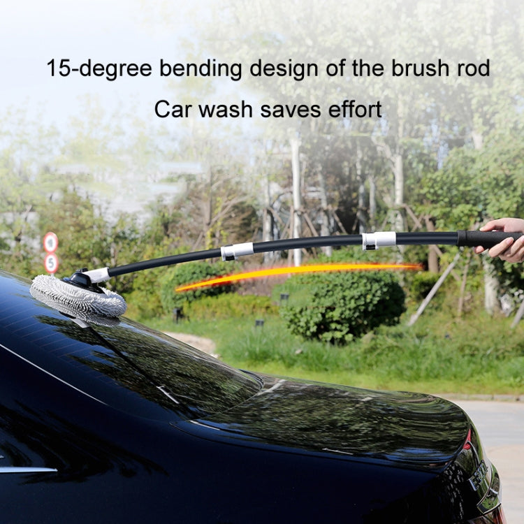 Soft Hair Curved Rod Car Wash Long Handle Telescopic Mop, Color: Black White Replacement Head - Car washing supplies by PMC TechLife | Online Shopping South Africa | PMC TechLife | Buy Now Pay Later Mobicred
