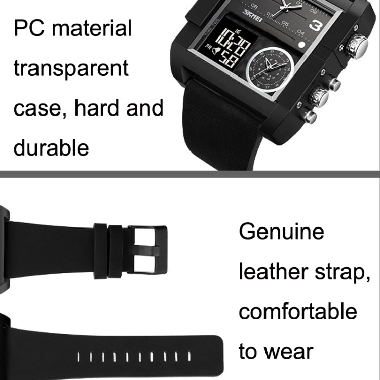 SKMEI 2020 Square Large Dial Triple Movement Men Sports Watch(Amber) - free shipping - PMC TechLife - Order now!