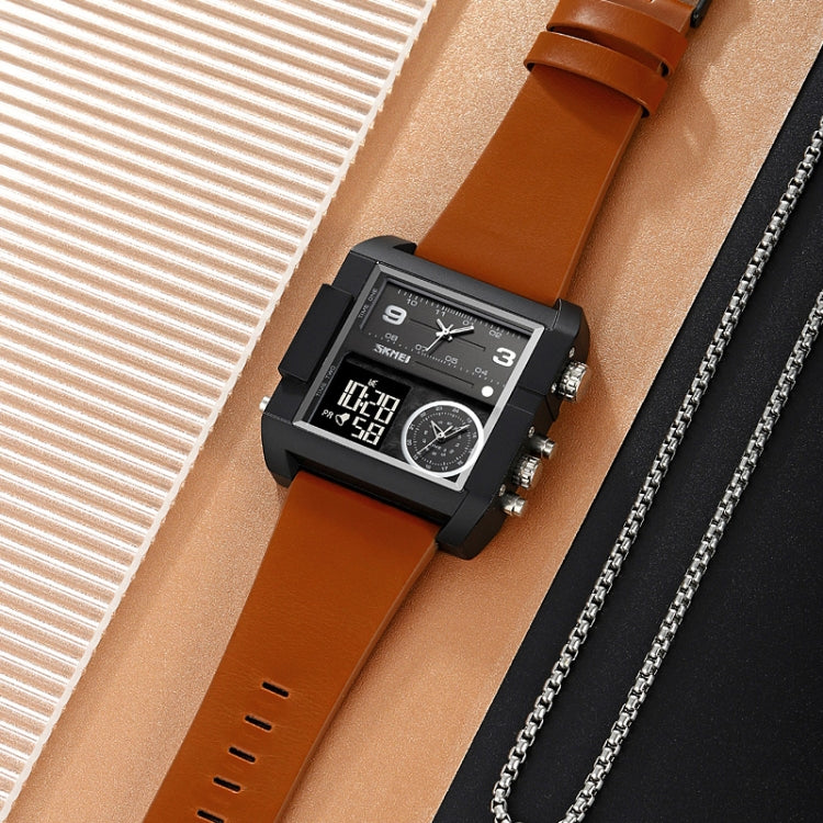 SKMEI 2020 Square Large Dial Triple Movement Men Sports Watch(Amber) - free shipping - PMC TechLife - Order now!