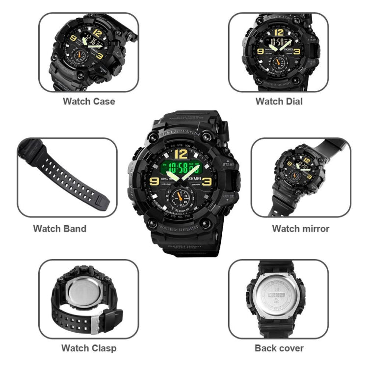 SKMEI 1637 Sports Digital Display Outdoor Shockproof Plastic Large Dial Men Watch, Color: Black - free shipping - PMC TechLife - Order now!