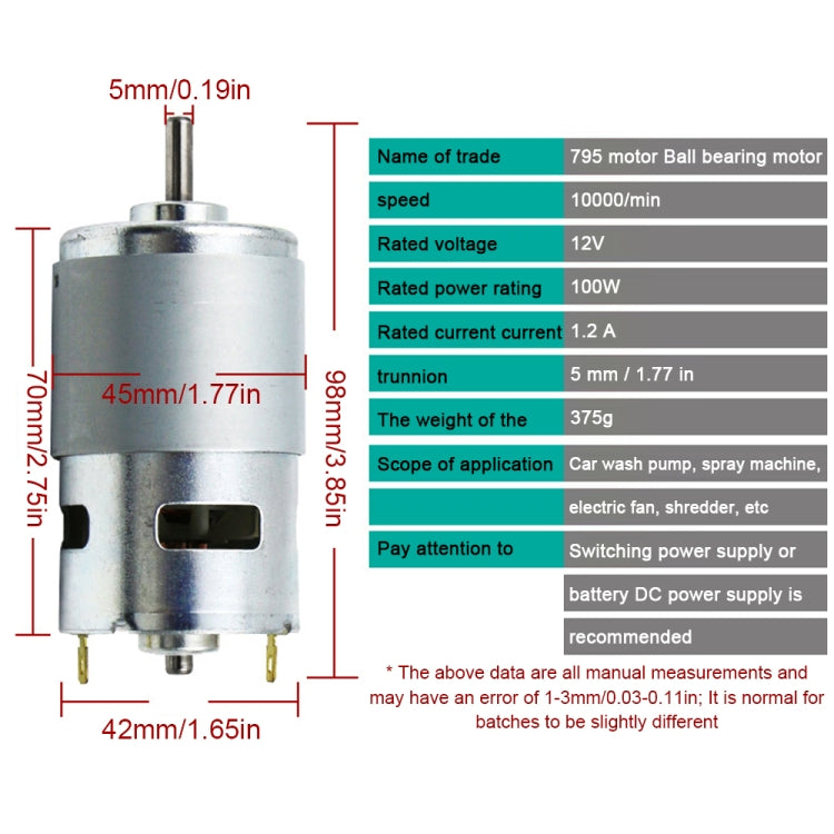795  Spindle Motor High Speed High Power Large Torque with Ball Bearing - Others by PMC TechLife | Online Shopping South Africa | PMC TechLife