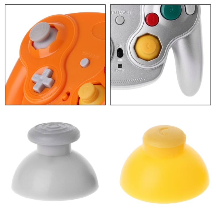 For Nintendo Gamecube NGC Controller 10pcs Joystick Cap Replacement Parts(Yellow) - Switch Spare Parts by PMC Jewellery | Online Shopping South Africa | PMC Jewellery