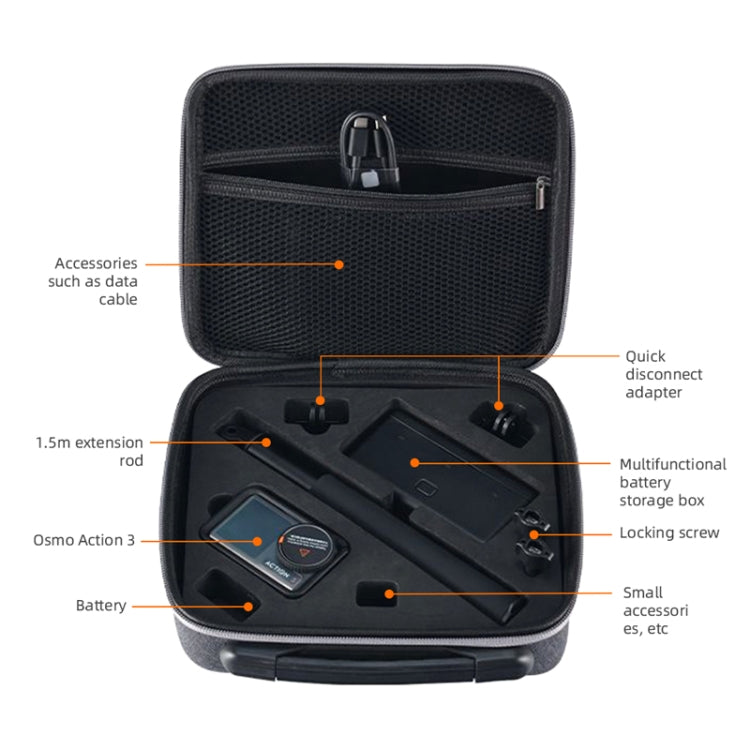 For DJI Osmo Action 3 Storage Bag Portable Waterproof Handheld Protective Case - Case & Bags by PMC TechLife | Online Shopping South Africa | PMC TechLife | Buy Now Pay Later Mobicred