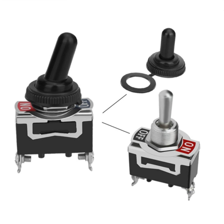 10pcs E-TEN1021 2-speed Waterproof Rocker Toggle Switch(Black) - Marine Accessories & Parts by PMC TechLife | Online Shopping South Africa | PMC TechLife | Buy Now Pay Later Mobicred