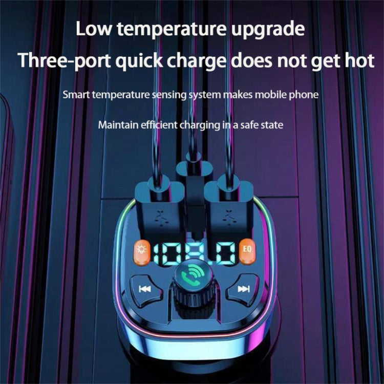 Q7 3.1A USB+PD Bluetooth Car Charger Car FM Transmitter Colorful Lighting - Bluetooth Car Kits by PMC Jewellery | Online Shopping South Africa | PMC Jewellery | Buy Now Pay Later Mobicred