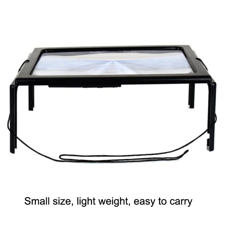 WJ10015 Full Page Reading LED Light Three-dimensional Folding Bracket Magnifying Glass - Others by PMC TechLife | Online Shopping South Africa | PMC TechLife