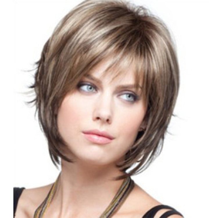 Wig-020 Mixed Color Women High Temperature Silk Curly Short Hair Wig - free shipping - PMC TechLife - Order now!