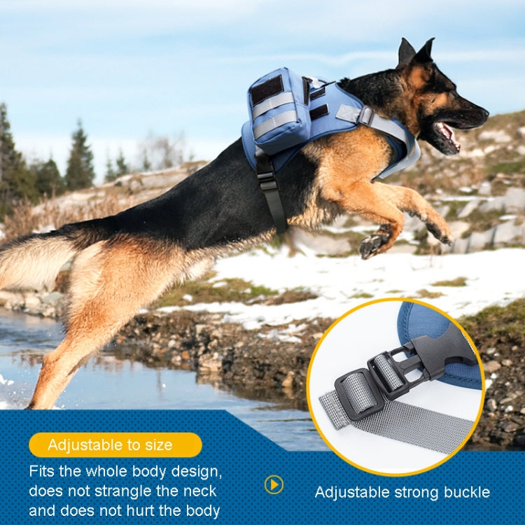 Dog Explosion-proof Chest Strap With Detachable Combination Backpack, Size: L(Lake Blue) - Leashes & Chest Strap by PMC TechLife | Online Shopping South Africa | PMC TechLife