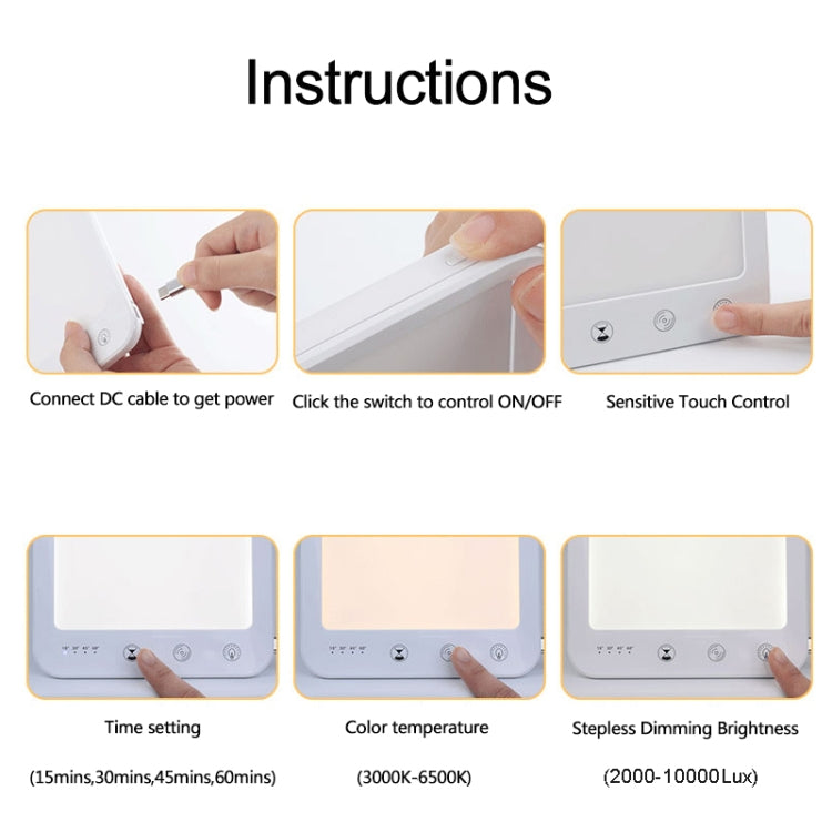 JSK-30 LED Timing Intelligent Dimming SAD Therapy Lamp, Specification: With Power Line+EU Plug - free shipping - PMC TechLife - Order now!