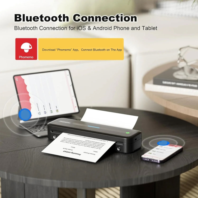 Phomemo M832 300dpi Wireless Thermal Portable Printer, Size: A4 Version(Black) - Receipt Printers by Phomemo | Online Shopping South Africa | PMC TechLife | Buy Now Pay Later Mobicred
