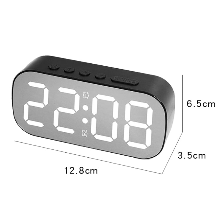 6637 LED Digital Display Temperature Electronic Clock Desktop Mirror Alarm Clock(Black Green Light) - free shipping - PMc TechLife - Order now!