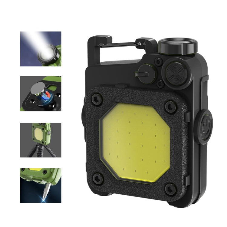 Mini Keychain COB Flashlight USB Rechargeable Magnetic Work Light For Outdoor Camping(Black) - Mini Flashlight by PMC TechLife | Online Shopping South Africa | PMC TechLife