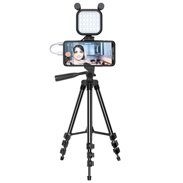 KIT-15LM Tripod Fill Light With Microphone Vlogging Kit  For Live Phone Recording(Black) - Stand by PMC Jewellery | Online Shopping South Africa | PMC Jewellery | Buy Now Pay Later Mobicred