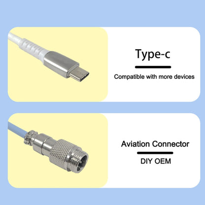 Ajazz AL60 USB To Type-C/USB-C Keyboard Extension Line Single Hole Connector, Cable Length: 2.3m(Sky Blue) - Other by Ajazz | Online Shopping South Africa | PMC Jewellery | Buy Now Pay Later Mobicred