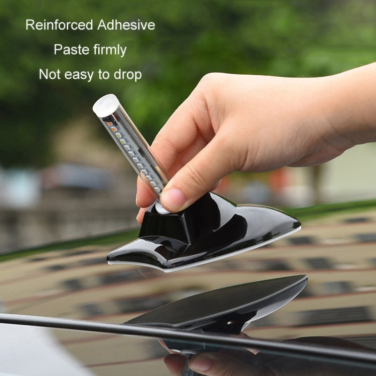 Car Solar Shark Fin With Antenna LED Warning Light, Specification: Silver - Warning Lights by PMC TechLife | Online Shopping South Africa | PMC TechLife | Buy Now Pay Later Mobicred