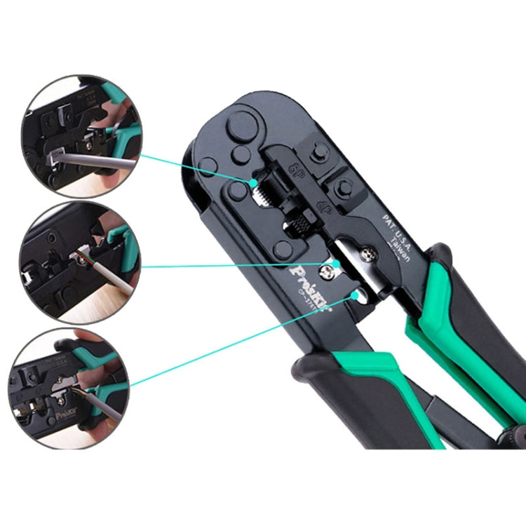 ProsKit CP-376TR 4P/6P/8P Three-Use Network Crimping Pliers - Lan Cable and Tools by ProsKit | Online Shopping South Africa | PMC Jewellery | Buy Now Pay Later Mobicred