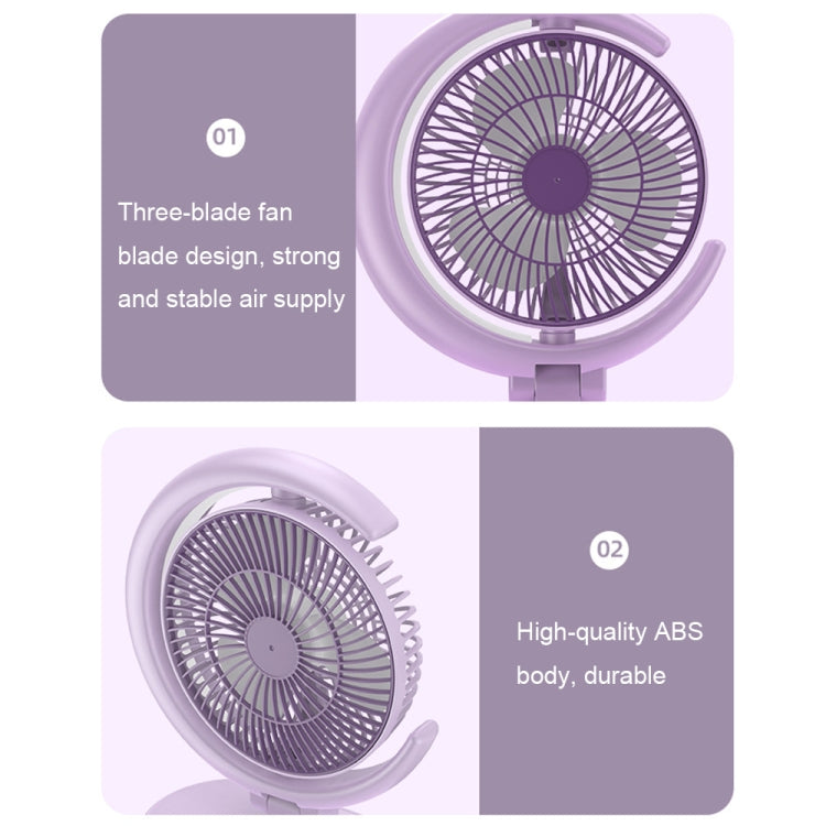 LF-002 Mini USB Rechargeable Light Desktop Fan Rotatable Night Light Silent Fan(Purple) - Electric Fans by PMC Jewellery | Online Shopping South Africa | PMC Jewellery | Buy Now Pay Later Mobicred