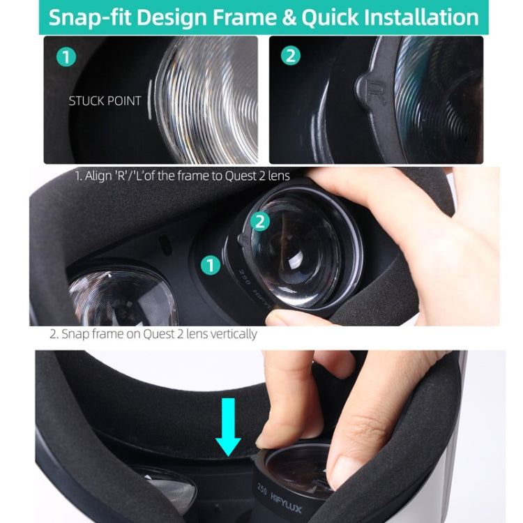 For Oculus Quest 2 Hifylux Q2-QF11 1pair Myopia Lens Frame Aspheric Resin VR Glasses Accessories(400 Degrees) - free shipping - PMC TechLife - Order now!