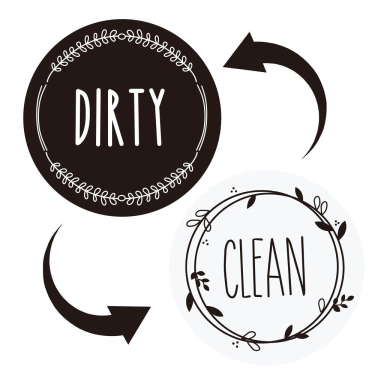 Dishwasher Round Magnet Clean Dirty Sign Double-Sided Dishwasher Magnet Cover(Black White) - Dish Washers & Accessories by PMc TechLife | Online Shopping South Africa | PMc TechLife | Buy Now Pay Later Mobicred
