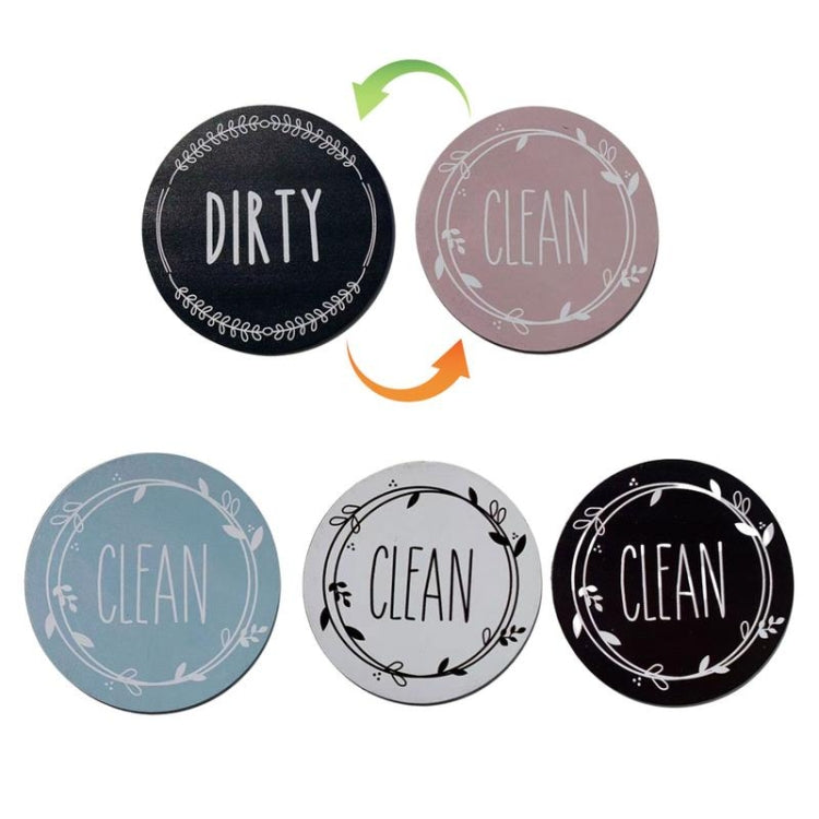Dishwasher Round Magnet Clean Dirty Sign Double-Sided Dishwasher Magnet Cover(Black White) - Dish Washers & Accessories by PMc TechLife | Online Shopping South Africa | PMc TechLife | Buy Now Pay Later Mobicred