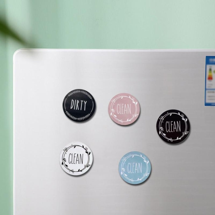 Dishwasher Round Magnet Clean Dirty Sign Double-Sided Dishwasher Magnet Cover(Black) - Dish Washers & Accessories by PMc TechLife | Online Shopping South Africa | PMc TechLife | Buy Now Pay Later Mobicred