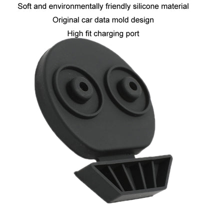 For Tesla Model3/Y 2pcs Charging Port Silicone Dustproof Waterproof Cover, Color: Conjoined Black - Waterproof Covers by PMC Jewellery | Online Shopping South Africa | PMC Jewellery