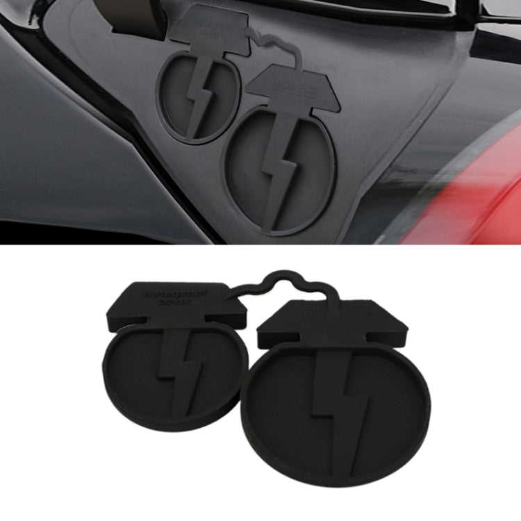 For Tesla Model3/Y 2pcs Charging Port Silicone Dustproof Waterproof Cover, Color: Conjoined Black - Waterproof Covers by PMC Jewellery | Online Shopping South Africa | PMC Jewellery