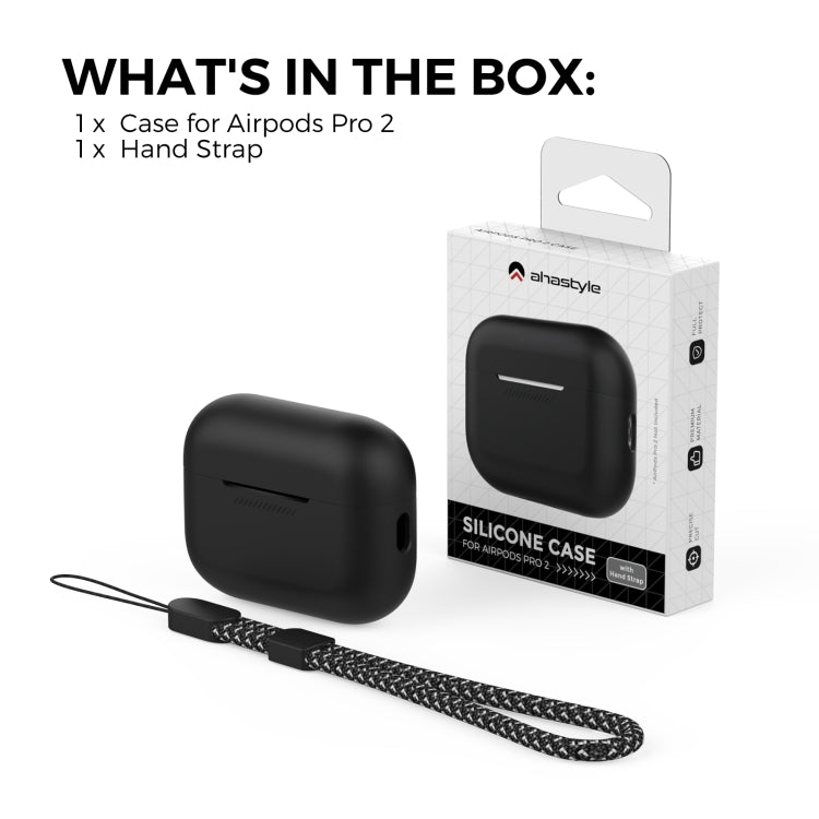 For AirPods Pro 2 AhaStyle PT187 Silicone One-Piece Protective Case With Lanyard Case(Pink) - For AirPods Pro 2 by AhaStyle | Online Shopping South Africa | PMC TechLife
