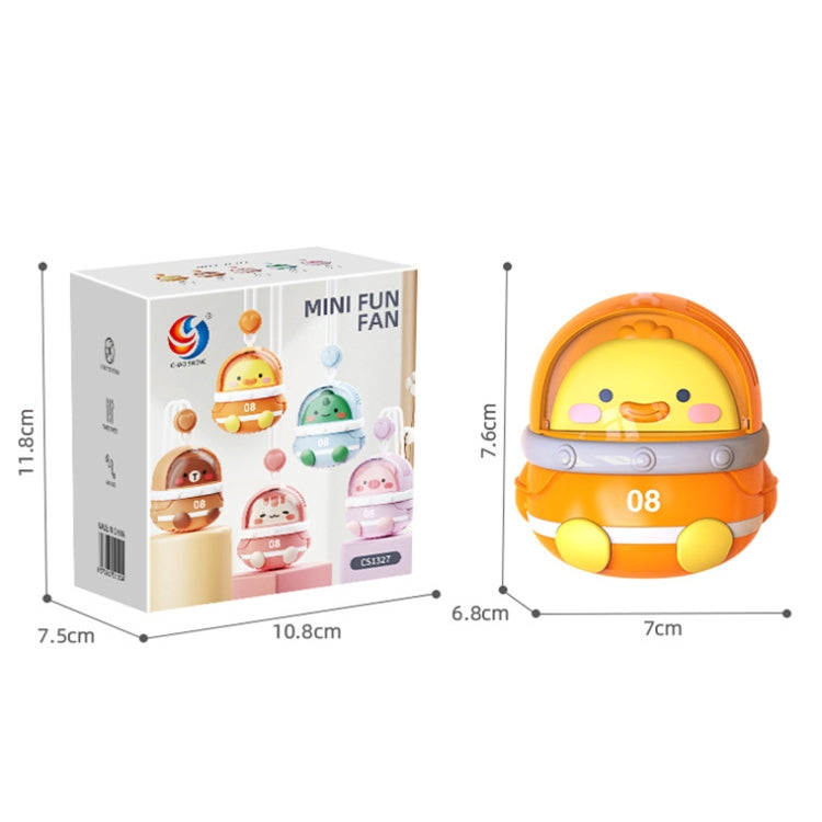 CS1327 Small USB Charging Cartoon Hanging Neck Fan Portable Leafless Silent Mini Fan(Pig) - free shipping - PMC TechLife - Order now!