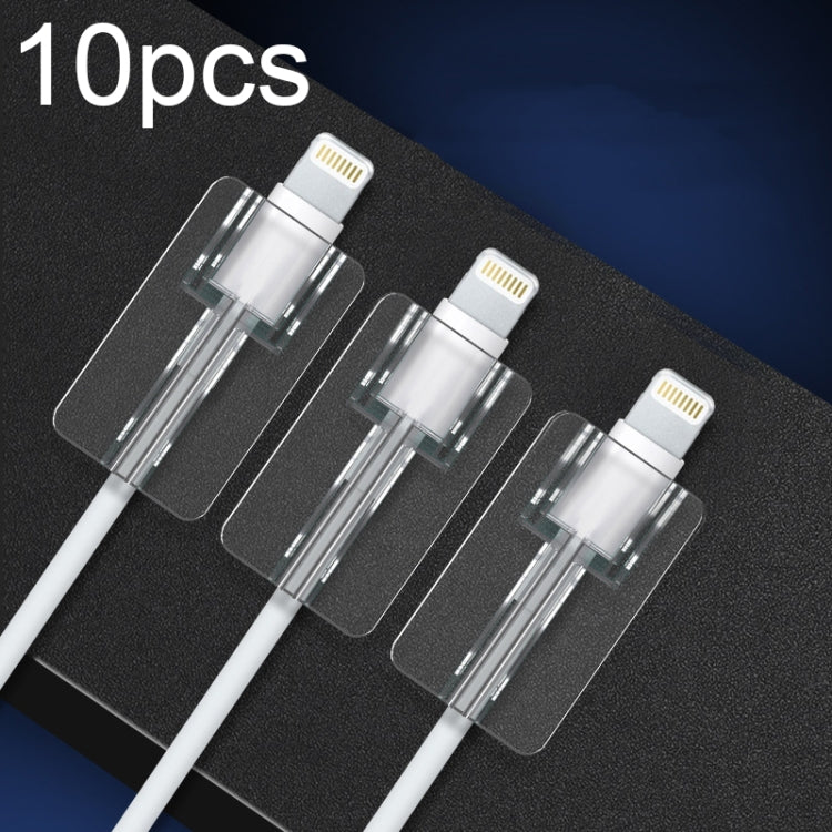 10pcs Square Transparent Data Cable Protective Sleeve Durable Break-Resistant Cable Winder(8 Pin) - Cable Organizer by PMC Jewellery | Online Shopping South Africa | PMC Jewellery | Buy Now Pay Later Mobicred