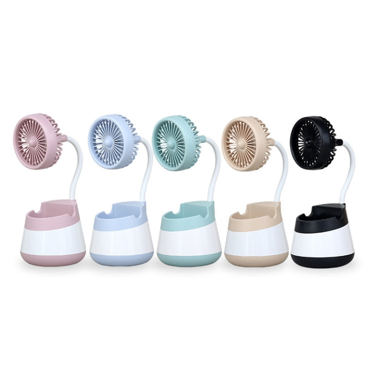 276A USB Charging Desktop Pen Holder Fan with Phone Holder Function Dormitory Portable Fan(Black) - Electric Fans by PMC TechLife | Online Shopping South Africa | PMC TechLife | Buy Now Pay Later Mobicred