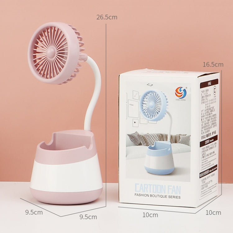 276A USB Charging Desktop Pen Holder Fan with Phone Holder Function Dormitory Portable Fan(Blue) - Electric Fans by PMC TechLife | Online Shopping South Africa | PMC TechLife | Buy Now Pay Later Mobicred