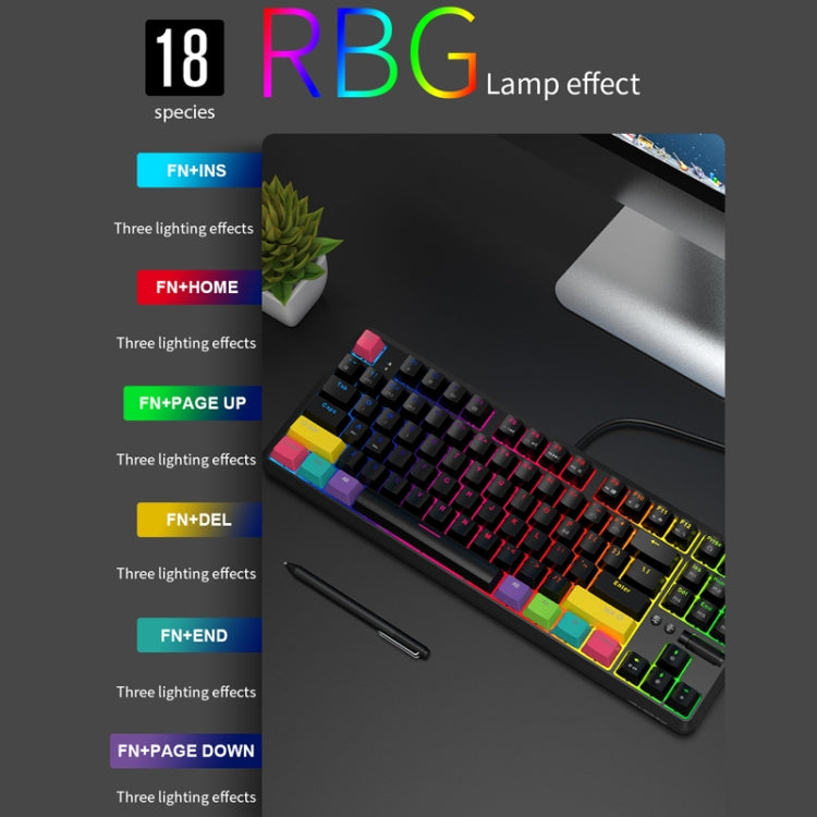 Ajazz K870T 87-Key Hot Swap Bluetooth/Wired Dual Mode RGB Backlight Office Game Mechanical Keyboard Green Shaft (White) - Wireless Keyboard by Ajazz | Online Shopping South Africa | PMC Jewellery | Buy Now Pay Later Mobicred