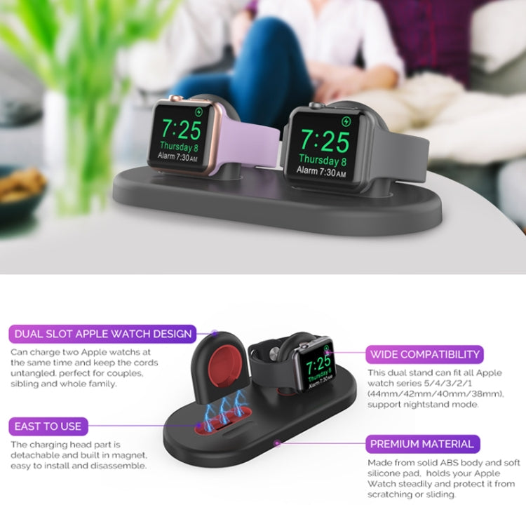 For Apple Watch / Earphone AhaStyle PT116 Universal Plastic Stand Dual Charging Storage Base(Pink) - free shipping - PMC TechLife - Order now!