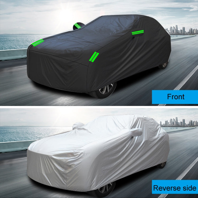 190T Silver Coated Cloth Car Rain Sun Protection Car Cover with Reflective Strip, Size: M - free shipping - PMC TechLife - Order now!