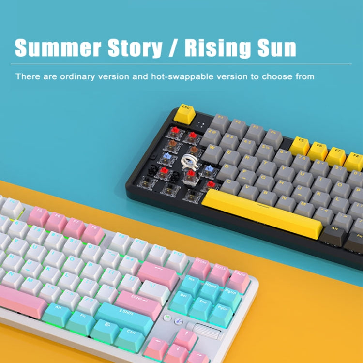 Ajazz K870T Pro 87 Keys Three Mode Wireless/Bluetooth/Wired Pluggable RGB Mechanical Keyboard Tea Shaft (Black) - free shipping - PMC Jewellery - Order now!