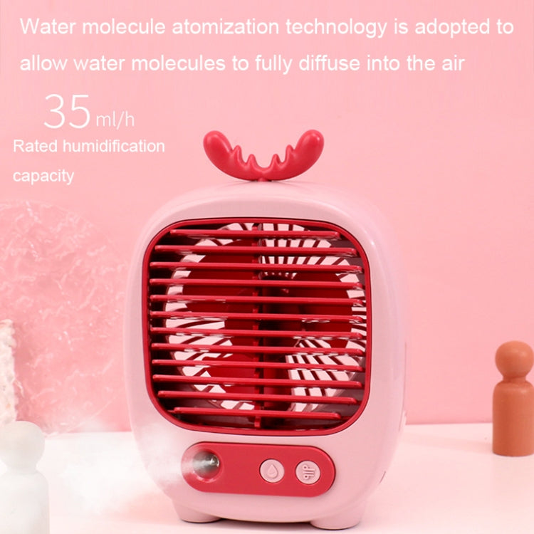 1315 Spray Humidification Hydrating Cartoon Fan USB Charging Desktop Fan(Bunny Pink) - Electric Fans by PMC TechLife | Online Shopping South Africa | PMC TechLife | Buy Now Pay Later Mobicred