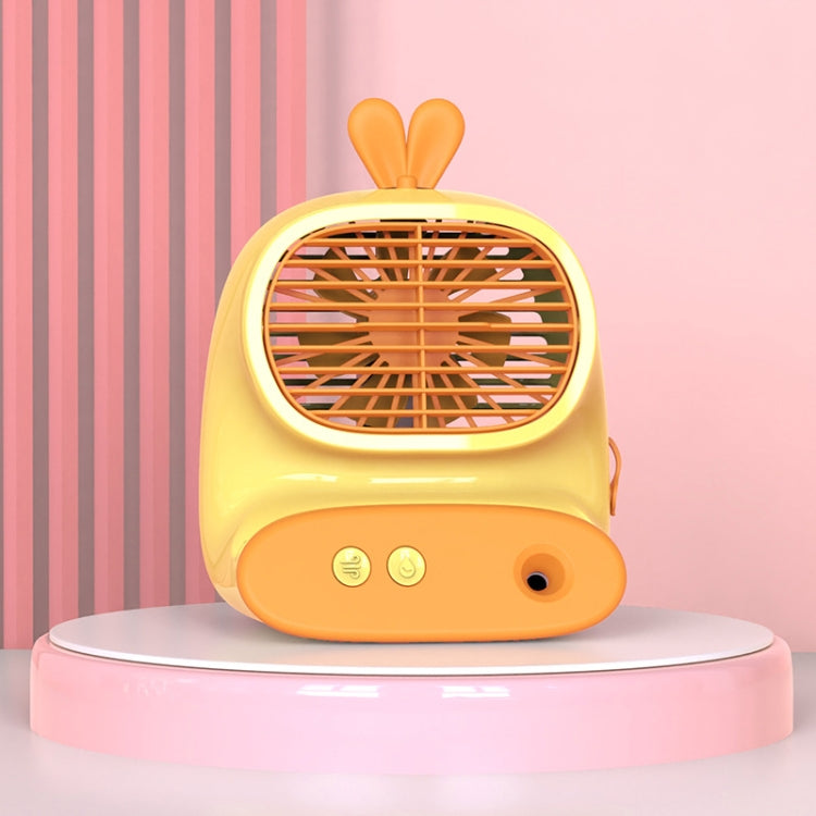 CS1319 Desktop Small Hydrating Spray Cartoon Fan Rechargeable Silent Humidifying Fan(Bunny Yellow) - Electric Fans by PMC Jewellery | Online Shopping South Africa | PMC Jewellery | Buy Now Pay Later Mobicred