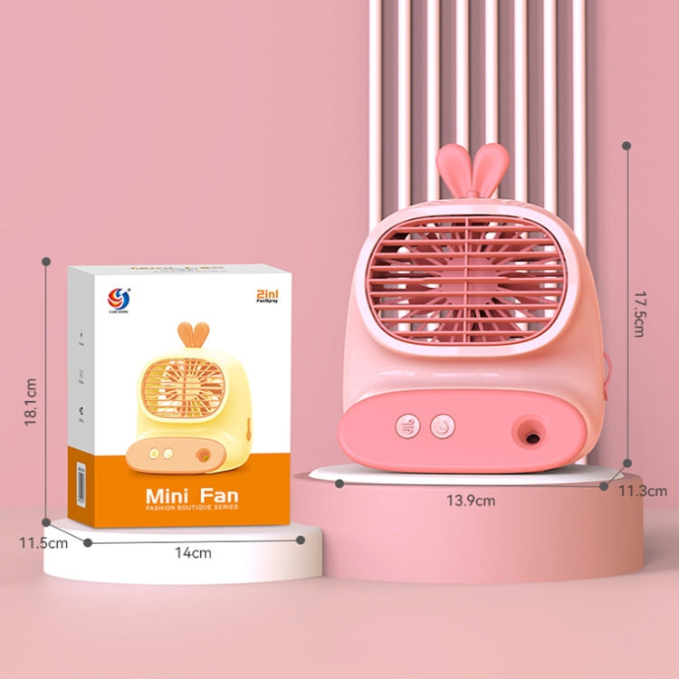 CS1319 Desktop Small Hydrating Spray Cartoon Fan Rechargeable Silent Humidifying Fan(Bunny Yellow) - Electric Fans by PMC Jewellery | Online Shopping South Africa | PMC Jewellery | Buy Now Pay Later Mobicred