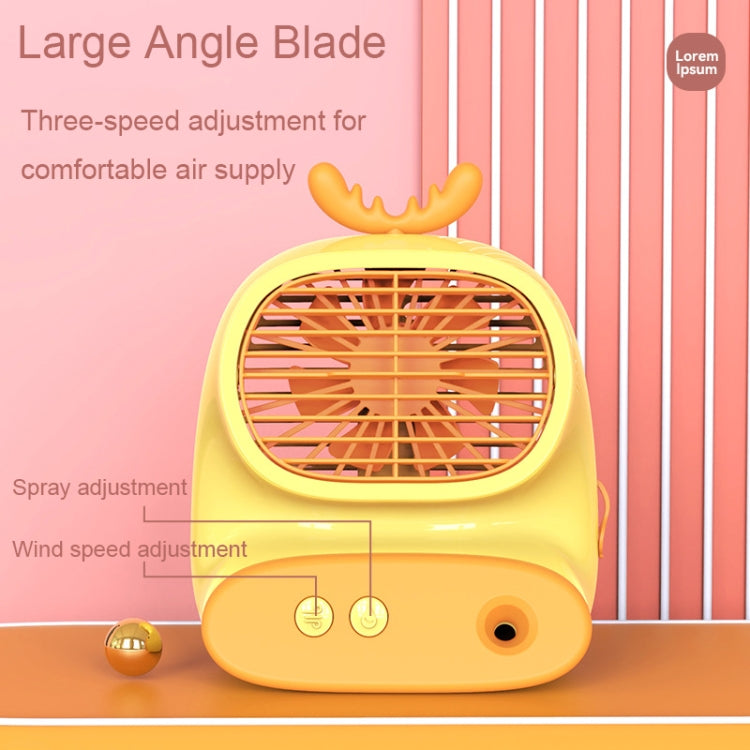 CS1319 Desktop Small Hydrating Spray Cartoon Fan Rechargeable Silent Humidifying Fan(Deer Pink) - Electric Fans by PMC Jewellery | Online Shopping South Africa | PMC Jewellery | Buy Now Pay Later Mobicred