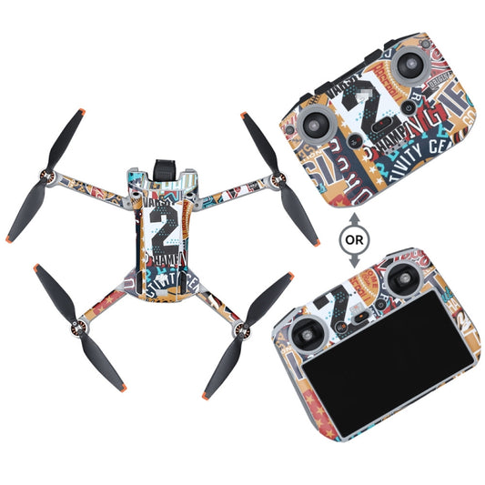 For DJI Mini 3 Pro Remote Control Body Sticker ,Spec: RC With Screen(Graffiti No. 2) - Stickers by RCSTQ | Online Shopping South Africa | PMC Jewellery | Buy Now Pay Later Mobicred