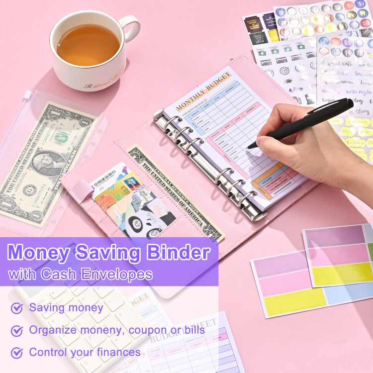 A6 Mandala Binder Financial Plan Notebook PU Leather Cash Budget Book(Star Black) - Notebooks by PMc TechLife | Online Shopping South Africa | PMc TechLife | Buy Now Pay Later Mobicred