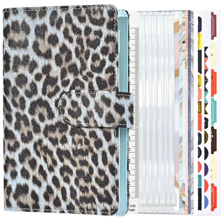 A6 Leopard Print Cash Budget Notebook  Loose Leaf Financial Management Notepad(Blue) - Notebooks by PMc TechLife | Online Shopping South Africa | PMc TechLife | Buy Now Pay Later Mobicred
