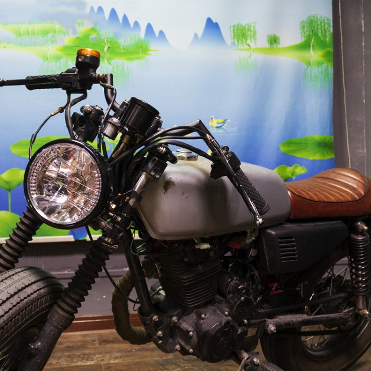 Motorcycle 7 Inch LED Headlamp Angel Ring Steering Function With Bracket(Shock Absorber Diameter 28-36mm) - Headlights by PMC TechLife | Online Shopping South Africa | PMC TechLife | Buy Now Pay Later Mobicred