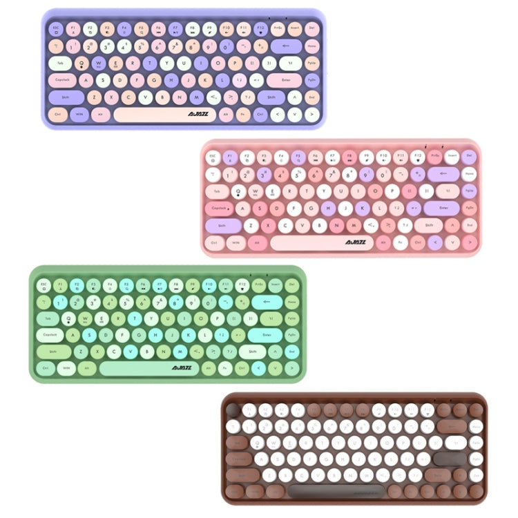 Ajazz 308I 84 Keys Tablet Computer Notebook Home Office Punk Bluetooth Keyboard(Milk Tea Color) - Wireless Keyboard by Ajazz | Online Shopping South Africa | PMC Jewellery | Buy Now Pay Later Mobicred