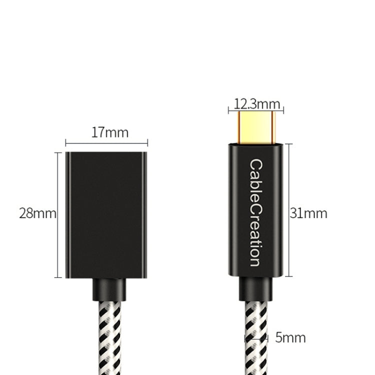 CC0316 0.5m Type-C / USB-C Male to Female Extension Cable Computer Phone Charging Cable(Black) - Cable & Adapters by PMC TechLife | Online Shopping South Africa | PMC TechLife | Buy Now Pay Later Mobicred